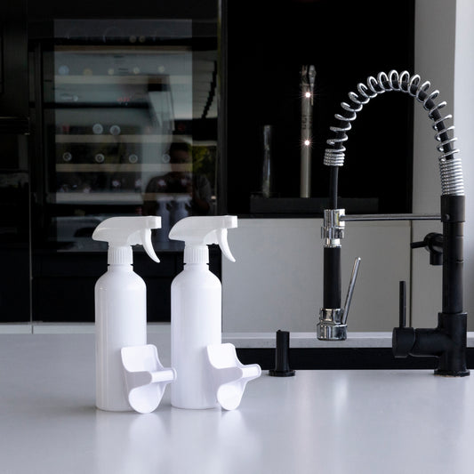Soporte Botellas Spray y ganchos adhesivos para pared