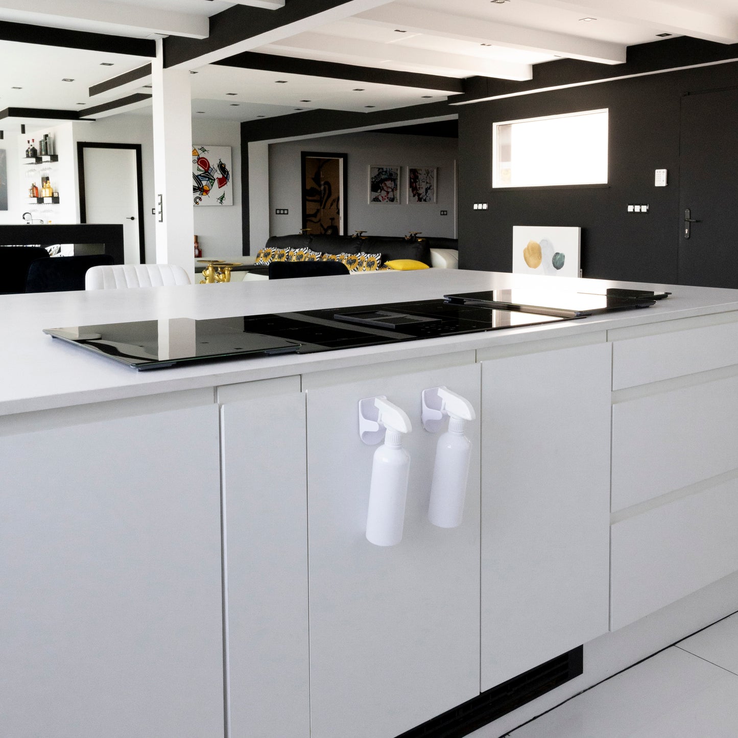Soporte Botellas Spray y ganchos adhesivos para pared