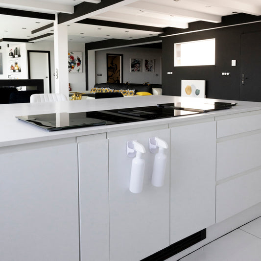 Soporte Botellas Spray y ganchos adhesivos para pared