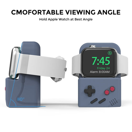 Para Apple Watch Soporte De Carga De Silicona Base De Carga Soporte De Almacenamiento Con Cargador (Azul Medianoche)
