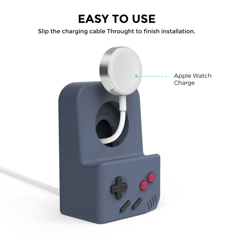 Para Apple Watch Soporte De Carga De Silicona Base De Carga Soporte De Almacenamiento Con Cargador (Azul Medianoche)