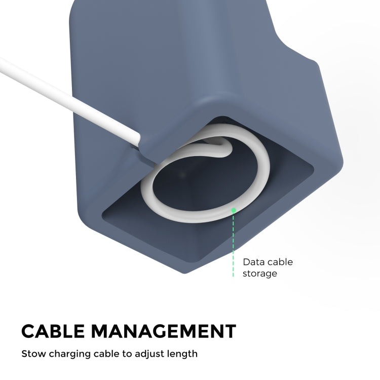 Para Apple Watch Soporte De Carga De Silicona Base De Carga Soporte De Almacenamiento Con Cargador (Azul Medianoche)