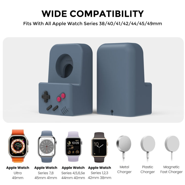 Para Apple Watch Soporte De Carga De Silicona Base De Carga Soporte De Almacenamiento Con Cargador (Azul Medianoche)