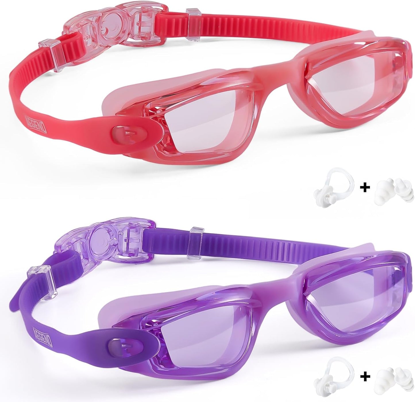 Aegend Kids Swim Goggles, Pack of 2 Swimming Goggles for Children Boys & Girls Age 3-14