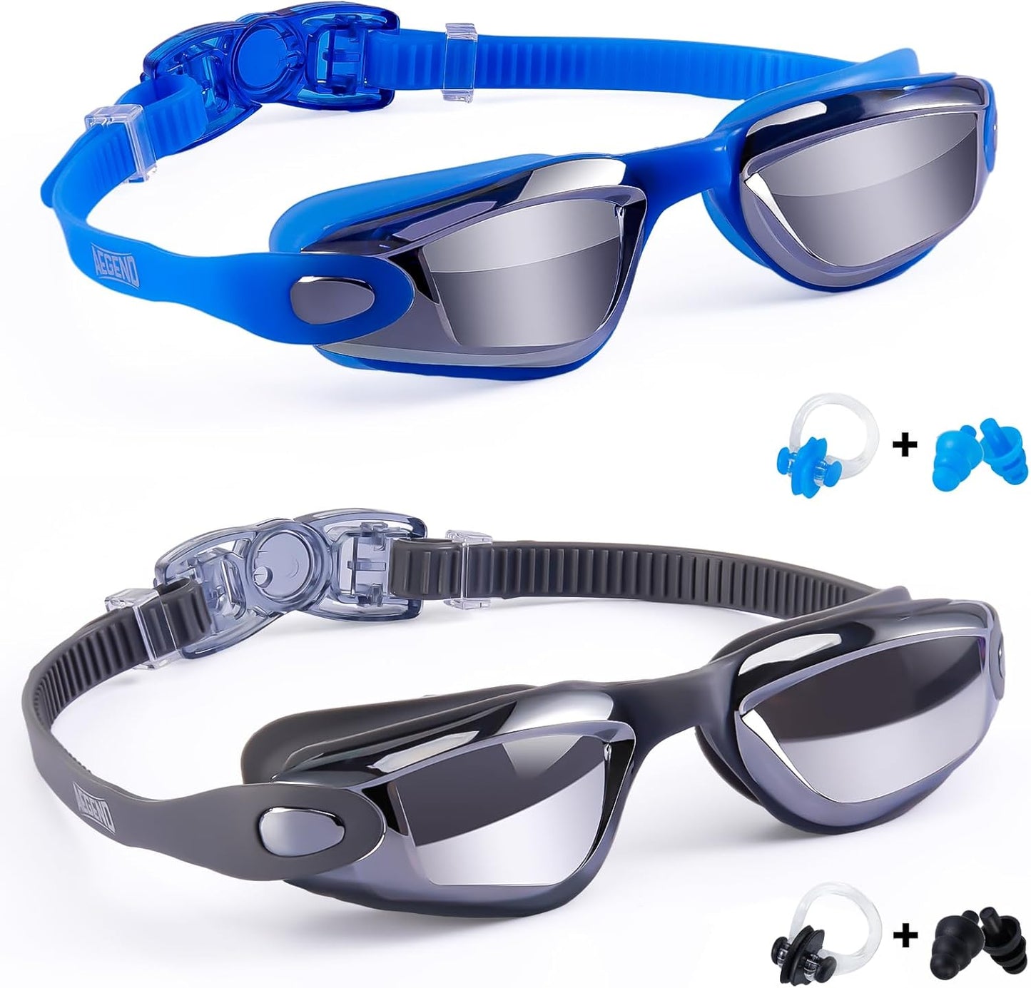 Aegend Kids Swim Goggles, Pack of 2 Swimming Goggles for Children Boys & Girls Age 3-14