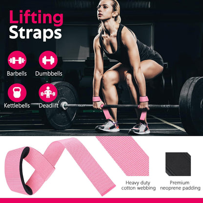 WALITO 8Pcs Barbell Pad Set for Hip Thrust - Squat Pad,Gym Accessories for Women with Bar Bad,Bench Press, with Gym Ankle Straps,Resistance Bands for Working Out,Lifting Strap,Carry Bag