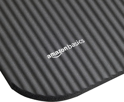 Amazon Basics 1/2 Inch Extra Thick Exercise Yoga Mat with Carrying Strap, Cushioned Support, for Fitness and Gym Workouts