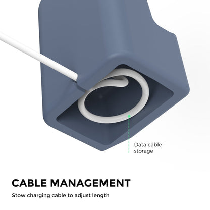 Para Apple Watch Soporte De Carga De Silicona Base De Carga Soporte De Almacenamiento Con Cargador (Azul Medianoche)